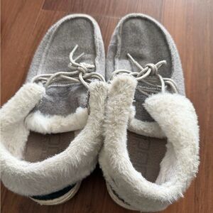 Hey Dude Gray and Cream Women's Moccasins